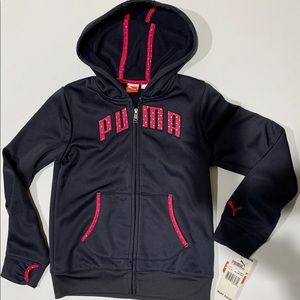 Girls zip front hoodie with thumb holes